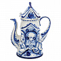 Чайник "Бабушкины сказки". Гжель, фотография 2. Интернет-магазин ЛАВКА ПОДАРКОВ