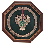 10473 /12-074/34*34см Гальванопластика Часы "Эмблема Прокуратуры РФ" (12-074) 