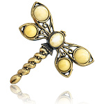 0045365/1331.4 Брошь Стрекоза Стрелка (белый)