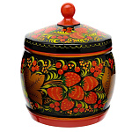 0040639/15,5*15-кудрина Хохлома  БОЧОНОК кудрина 15,5*15см в ассортименте