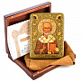 Икона из мореного дуба "Святитель Николай" 15х20 см, фотография 1. Интернет-магазин ЛАВКА ПОДАРКОВ