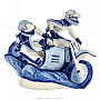 Статуэтка "Мотоцикл с коляской". Гжель, фотография 1. Интернет-магазин ЛАВКА ПОДАРКОВ