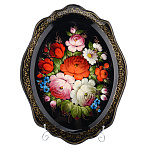 Поднос сувенирный с ручной росписью "Цветы" 48х36 см