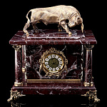 0053741  Нат камень Часы - Сейф "БЫК" Мрамор под ЯШМУ