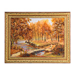 Картина янтарная "Пейзаж. Осенняя прогулка" 30х40 см