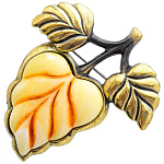 0058483/2200.4 Брошь Листик Сирени (белый)