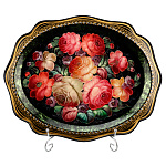 Поднос с авторской росписью "Цветы" 38х31 см