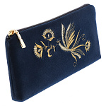 -2090000003628 Очечник тк. бархат Мод 249-1 Рис 852-2 А разм 10*19*2 /тк. бархат синий/4.23.0