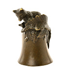 0034635 Бронза КОЛОКОЛЬЧИК "ЛИСА" **7см ПАТИНИРОВАННЫЙ