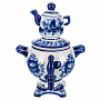 Сувенирный самовар-шкатулка. Гжель, фотография 3. Интернет-магазин ЛАВКА ПОДАРКОВ