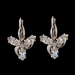Серьги с фианитовыми вставками 7,93 гр. Серебро 925*