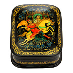 0060966/9*7см Лаковая миниатюра Палех ШКАТУЛКА "Сивка-бурка" Лебедева