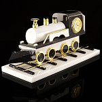 0049131 Нат камень Модель техники "ПОЕЗД Герб РФ" П-003 Яшма