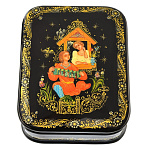 0060943/8*6см  Лаковая миниатюра Палех ШКАТУЛКА "Парочка" Бахирева