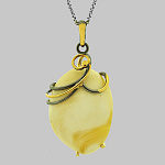 723085/4,92г  Серебро 925* ПОДВЕСКА вст.Янтарь  р/п