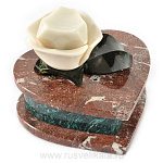 0012932/ФР Нат.камень Шкатулка "КОМОД с тремя ящиками" змеевик,  