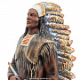 Деревянная резная скульптура "Индеец с трубкой". Высота 81 см, фотография 9. Интернет-магазин ЛАВКА ПОДАРКОВ
