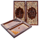 0070500 НАРДЫ янтарные "ОХОТА" 46*23* (янтарь,дуб,ясень)