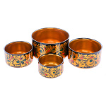 0073152  Хохлома НАБОР САЛАТНИКОВ "ПРЕДАНИЕ СТАРИНЫ" 4 шт (8656)