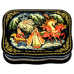 0070105-10*8см Лаковая миниатюра Палех ШКАТУЛКА "Морозко" Лебедева