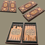 0017069 /63*30см Нарды резные "РЖД" (липа, медь, кость моржа)