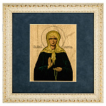 0068454-35*35см ИКОНА сус.золото "Матрона Московская"  BP3-427 паспарту синий (золото желтое)