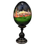 Деревянное пасхальное яйцо на подставке "Москва. Кремль"
