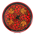 0069632 ХОХЛОМА ПОДНОС  круглый диаметр 30 см