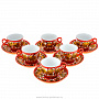 Чайный сервиз на 6 персон "Кудрина на красном". Хохлома, фотография 6. Интернет-магазин ЛАВКА ПОДАРКОВ