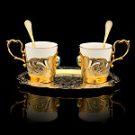 /ФПП-2перс Златоуст Набор "Дуэт кофейный" на 2 персоны Бирюза, малый
