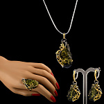 720026/5,40г  Серебро 925* КОЛЬЦО вст.Янтарь р/п