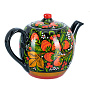 Чайник заварочный 0,7 л "Клубника". Хохлома, фотография 3. Интернет-магазин ЛАВКА ПОДАРКОВ