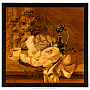 Деревянное настенное панно "Натюрморт с дыней" 49 х 47 см, фотография 1. Интернет-магазин ЛАВКА ПОДАРКОВ
