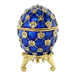 0023755 Традиции ФАБЕРЖЕ Сувенир ЯЙЦО Пасхальное малое "Сетка с каретой" Е06-10-11