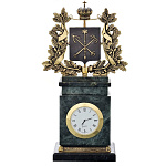 0024099 Бронза Часы настольные "Губернские. Санкт-Петербург" Змеевик (1.17.2)