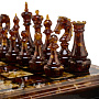 Шахматы с инкрустацией и фигурами из янтаря 30х30 см, фотография 2. Интернет-магазин ЛАВКА ПОДАРКОВ