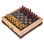 Шахматы с инкрустацией и фигурами из янтаря 28х28 см, фотография 1. Интернет-магазин ЛАВКА ПОДАРКОВ