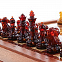 Шахматы с полем из камня и фигурами из янтаря 34х34 см, фотография 4. Интернет-магазин ЛАВКА ПОДАРКОВ