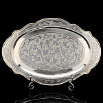 3413 Серебро 875* ПОДНОС гравировка, чернение серебра в П/У 742,2000000000001
