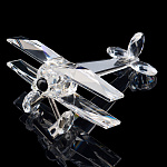 Сувенир из хрусталя "Самолет биплан"