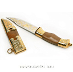  Оружие сувенирное Златоуст НОЖ подарочный турист. золоченый (1297)
