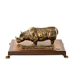 0017692 Бронза Скульптура "Носорог" на подставке, литье