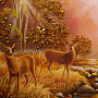 Картина янтарная "Олени в лесу" 60х80 см, фотография 3. Интернет-магазин ЛАВКА ПОДАРКОВ