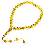 0073418 /39,3гр ЧЕТКИ ЯНТАРНЫЕ мусульманские 33 зерна (ЖЕЛТЫЙ)