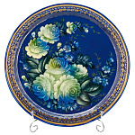 Поднос с авторской росписью "Цветы" 34х34 см