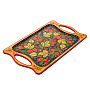 Поднос прямоугольный с ручками. Хохлома, фотография 2. Интернет-магазин ЛАВКА ПОДАРКОВ