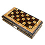 Шахматы складные с инкрустацией и фигурами из янтаря 34х34 см, фотография 10. Интернет-магазин ЛАВКА ПОДАРКОВ