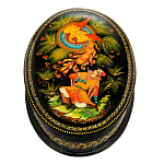 0061948-13*9см  Лаковая миниатюра Палех ШКАТУЛКА "Жар-птица" Модина
