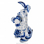 Статуэтка "Кролик с капустой". Гжель, фотография 3. Интернет-магазин ЛАВКА ПОДАРКОВ