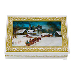 Шкатулка из папье-маше "Русская зима"